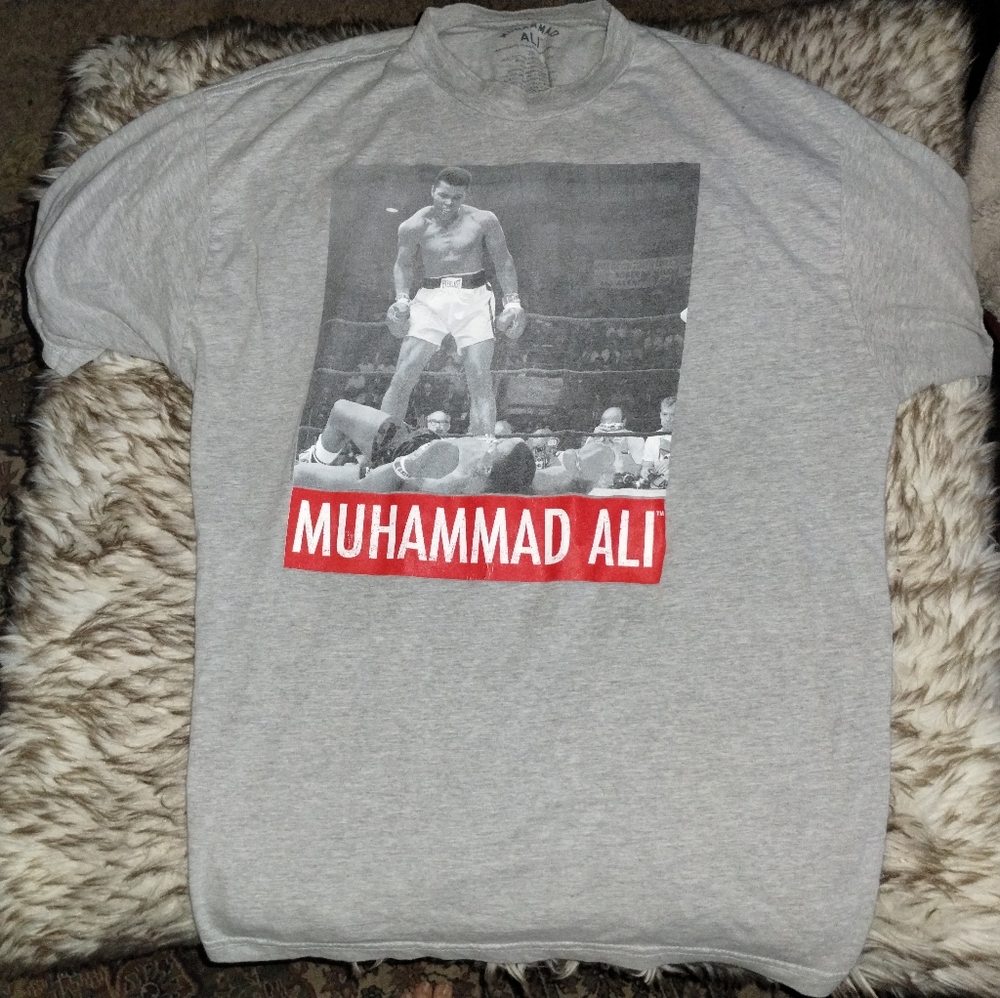 Muhammad Ali T-shirt 2XL Gray Short Sleeve 90% cotton 10% polyester